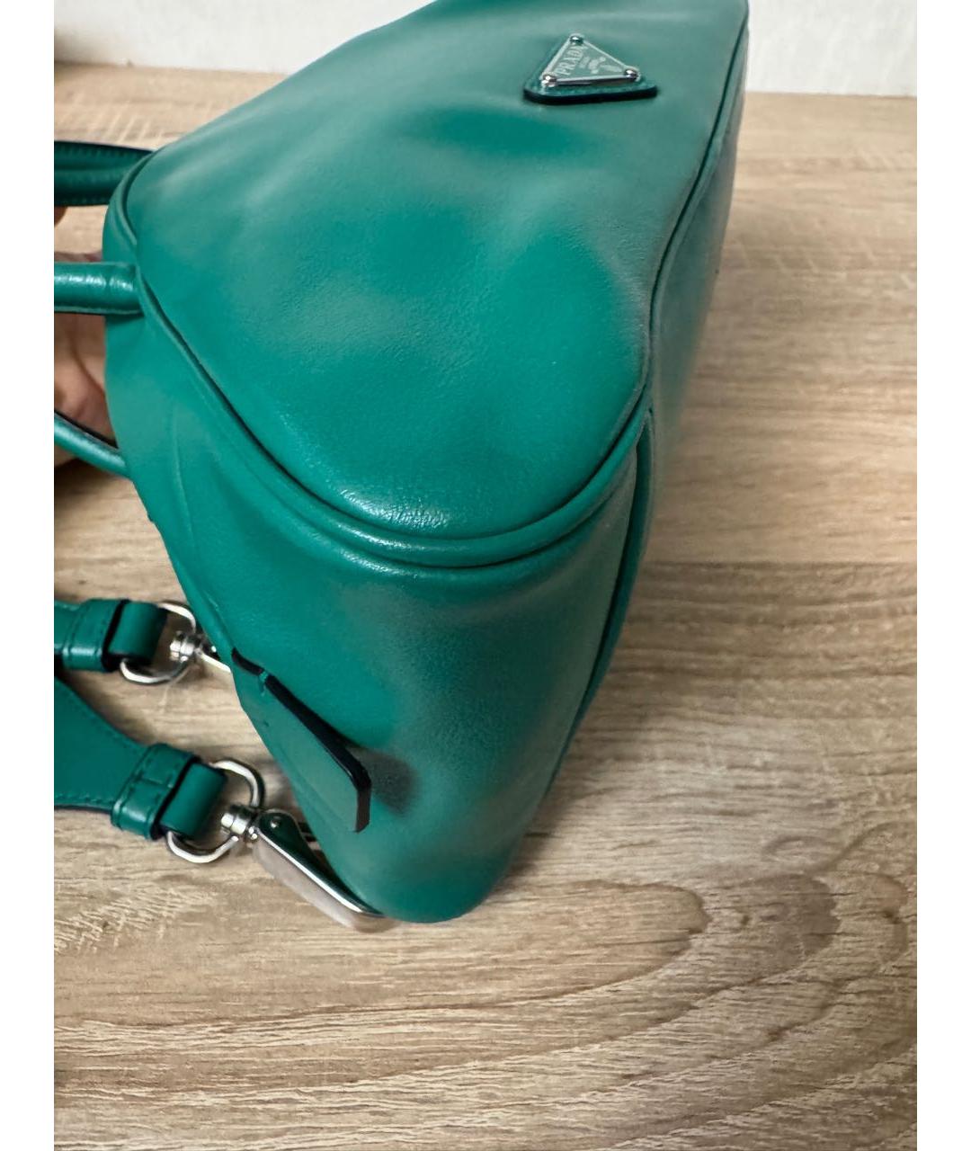 PRADA Зеленая кожаная сумка с короткими ручками, фото 3