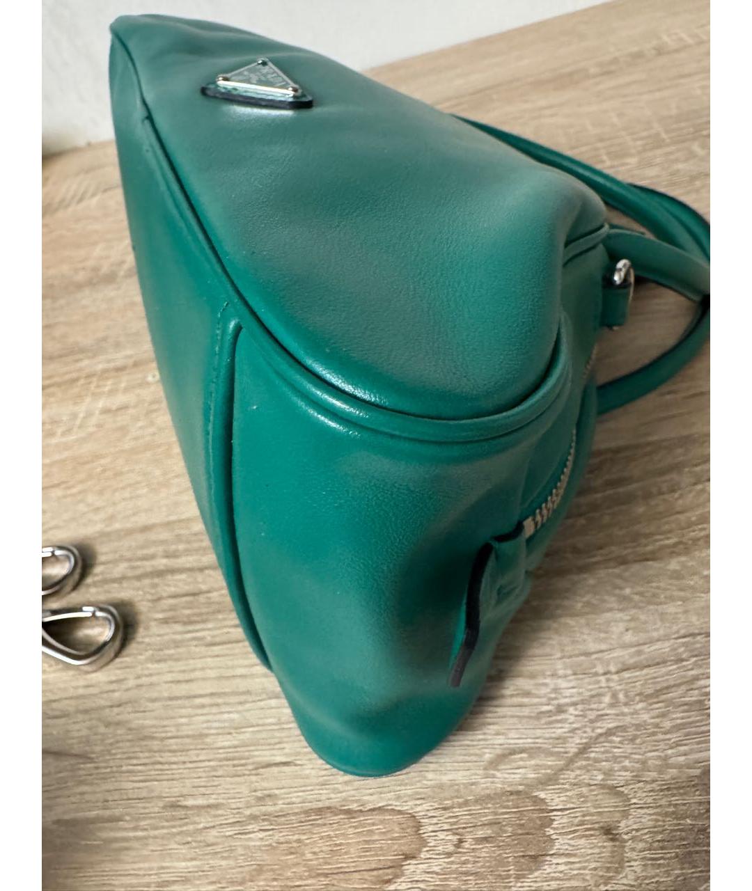 PRADA Зеленая кожаная сумка с короткими ручками, фото 4