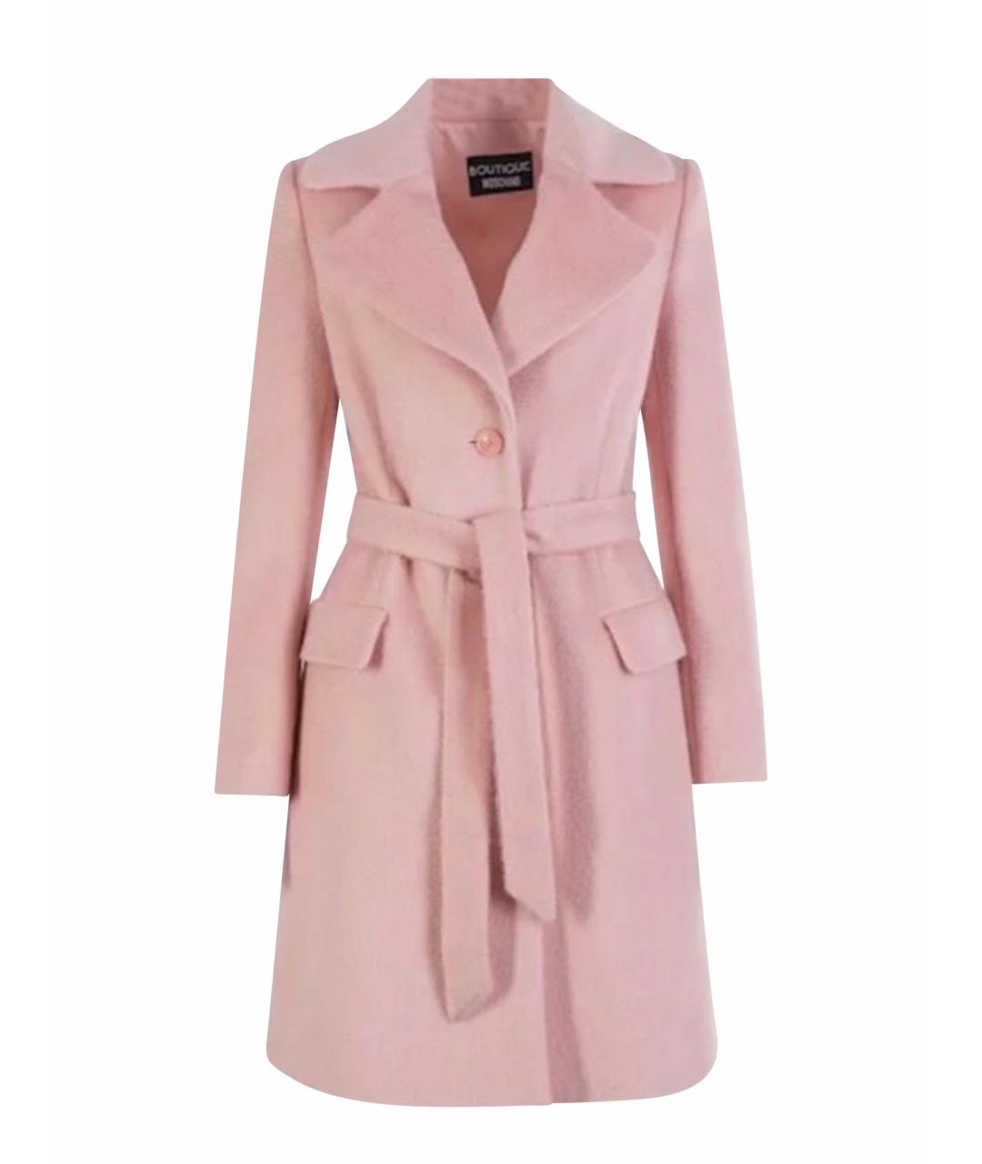 MOSCHINO Розовое шерстяное пальто, фото 1