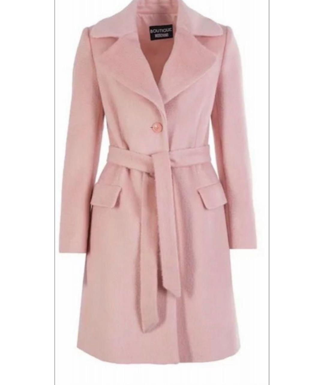 MOSCHINO Розовое шерстяное пальто, фото 6