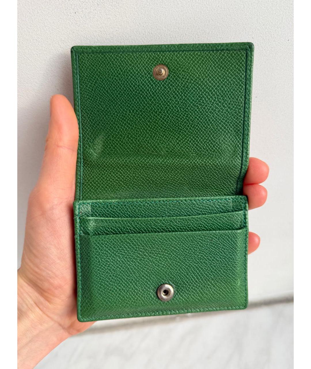 DOLCE&GABBANA Зеленый кожаный кошелек, фото 7
