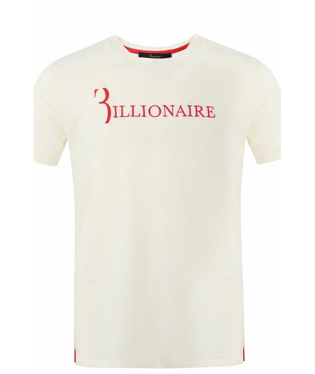 BILLIONAIRE Бежевая хлопковая футболка, фото 5