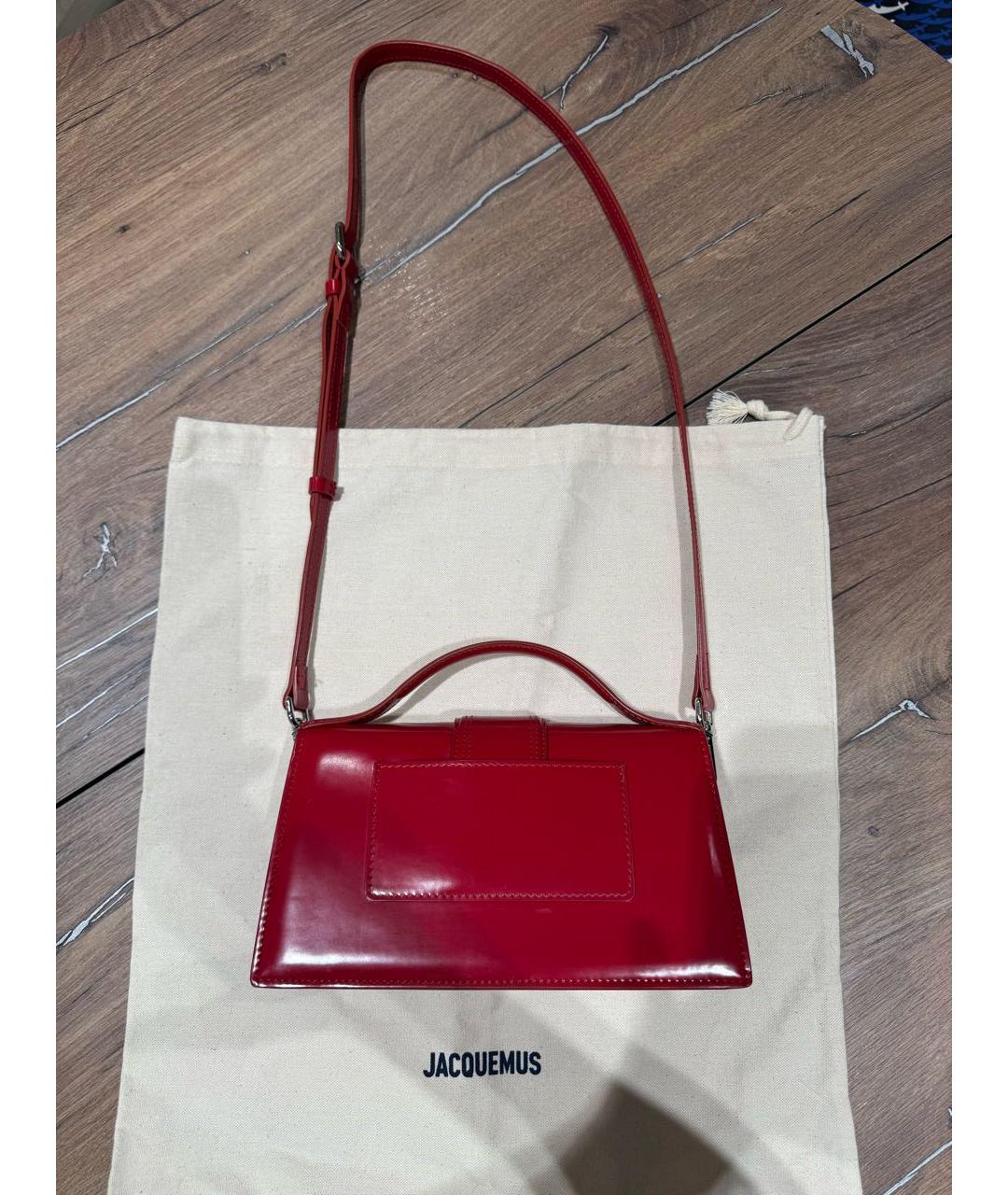 JACQUEMUS Красная сумка через плечо из лакированной кожи, фото 3