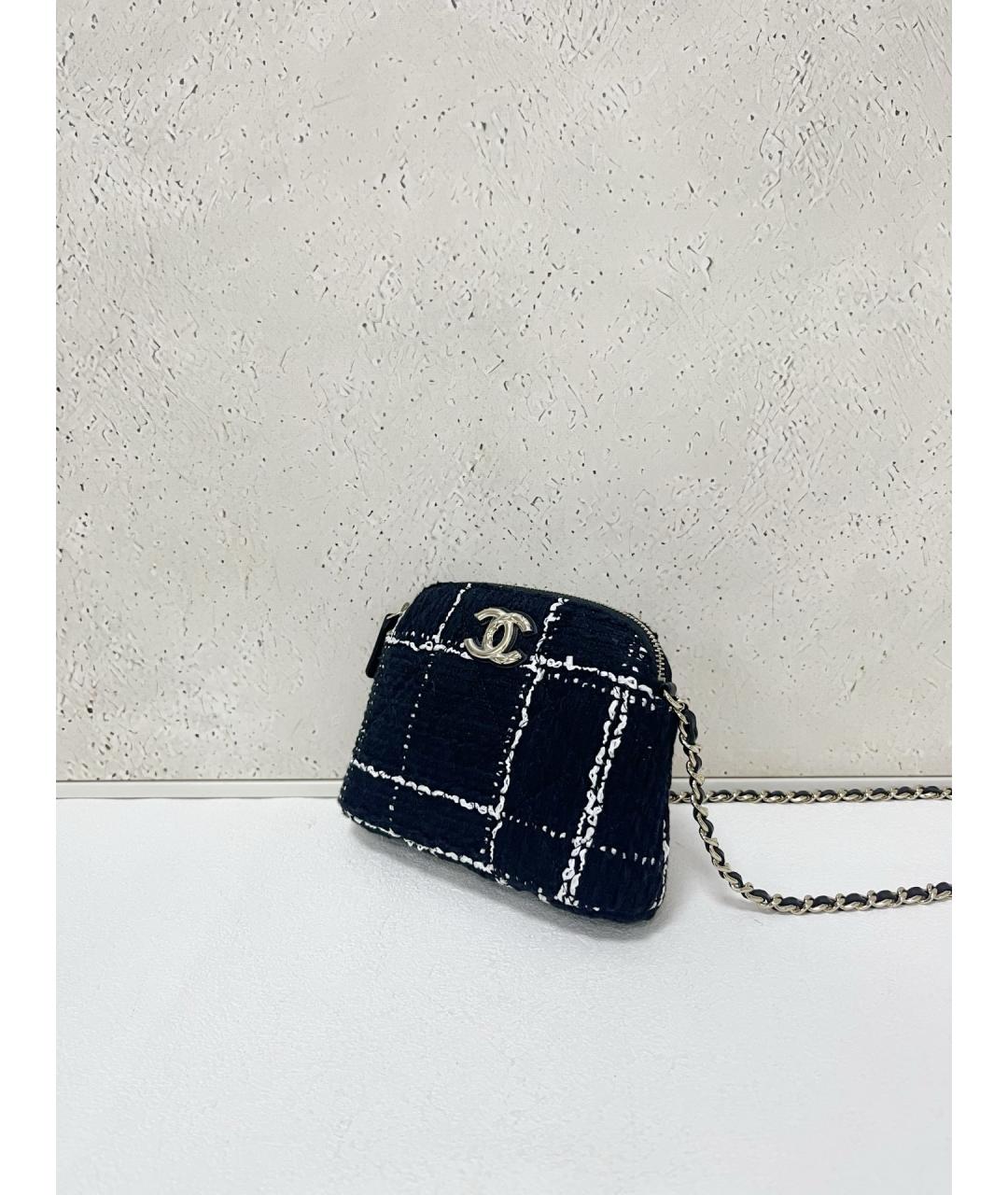 CHANEL Черная твидовая сумка через плечо, фото 3
