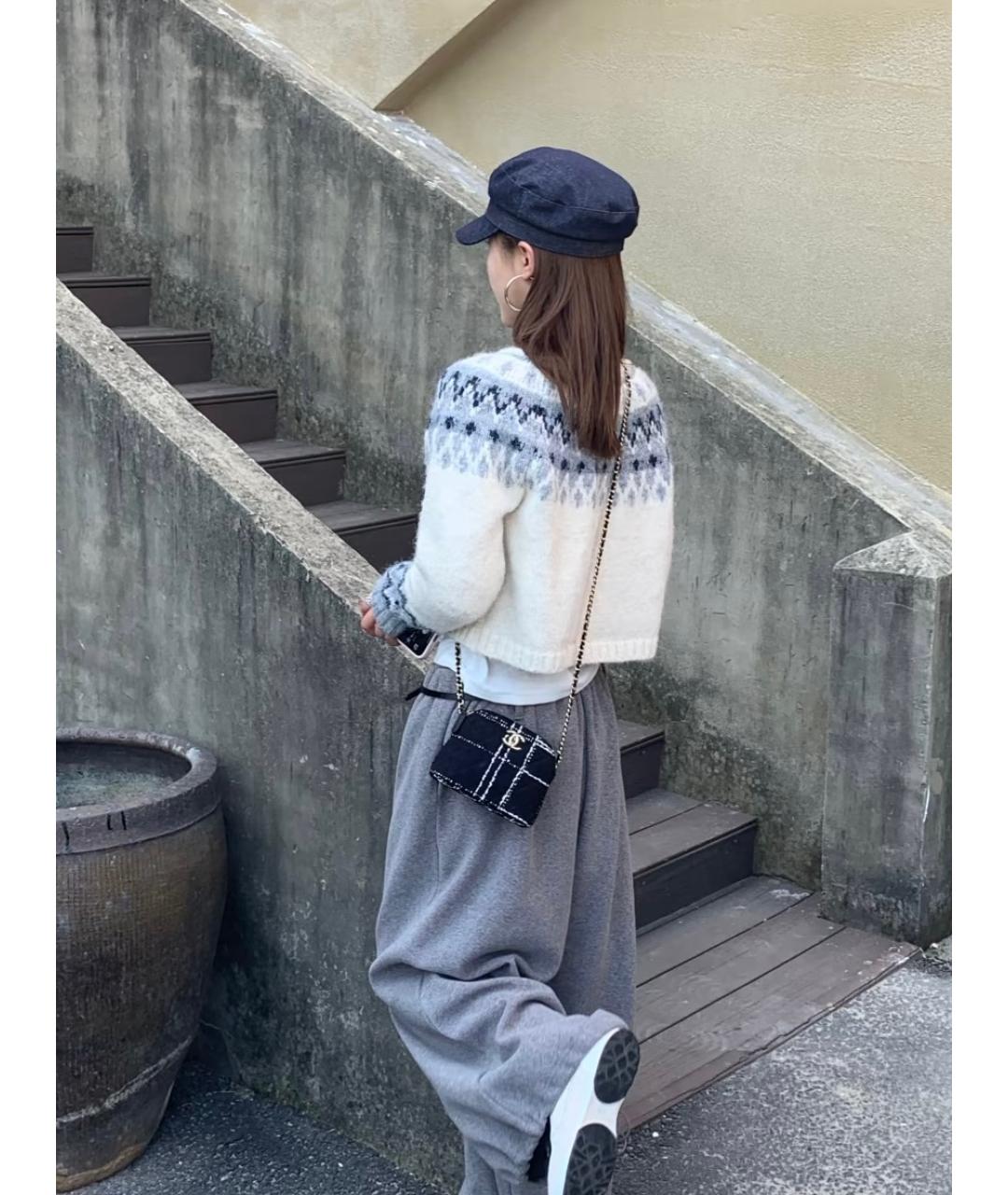 CHANEL Черная твидовая сумка через плечо, фото 6