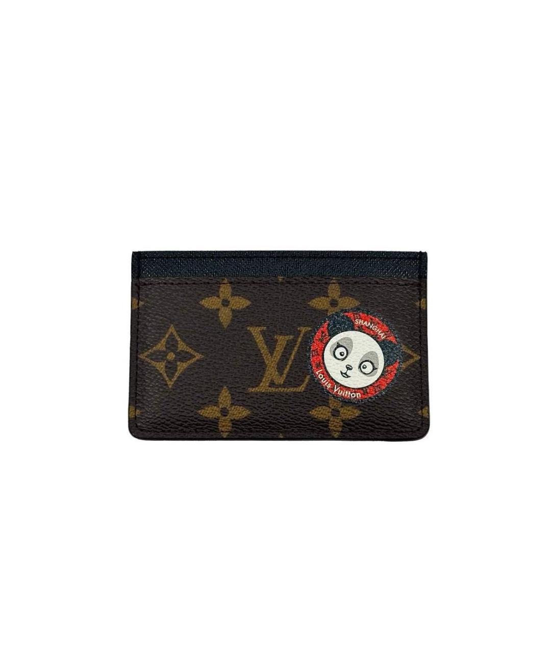 LOUIS VUITTON Коричневый кожаный кардхолдер, фото 2
