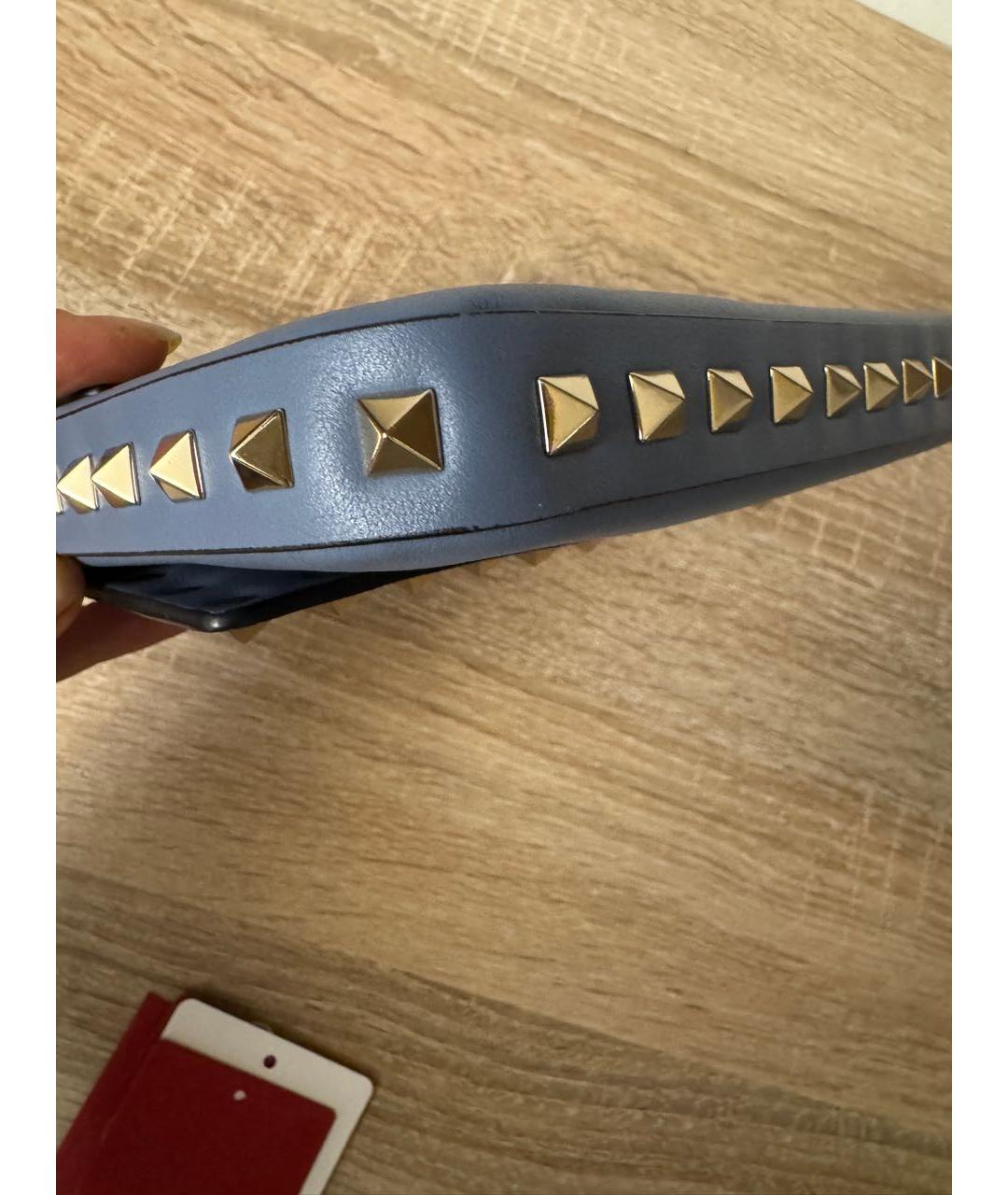 VALENTINO Голубая кожаная сумка через плечо, фото 5