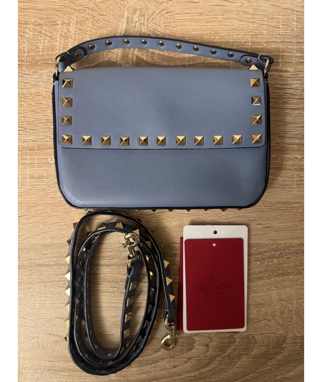 VALENTINO Голубая кожаная сумка через плечо, фото 8
