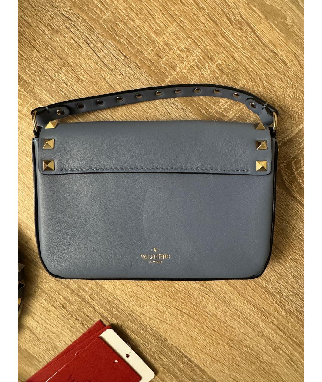 VALENTINO Голубая кожаная сумка через плечо, фото 2