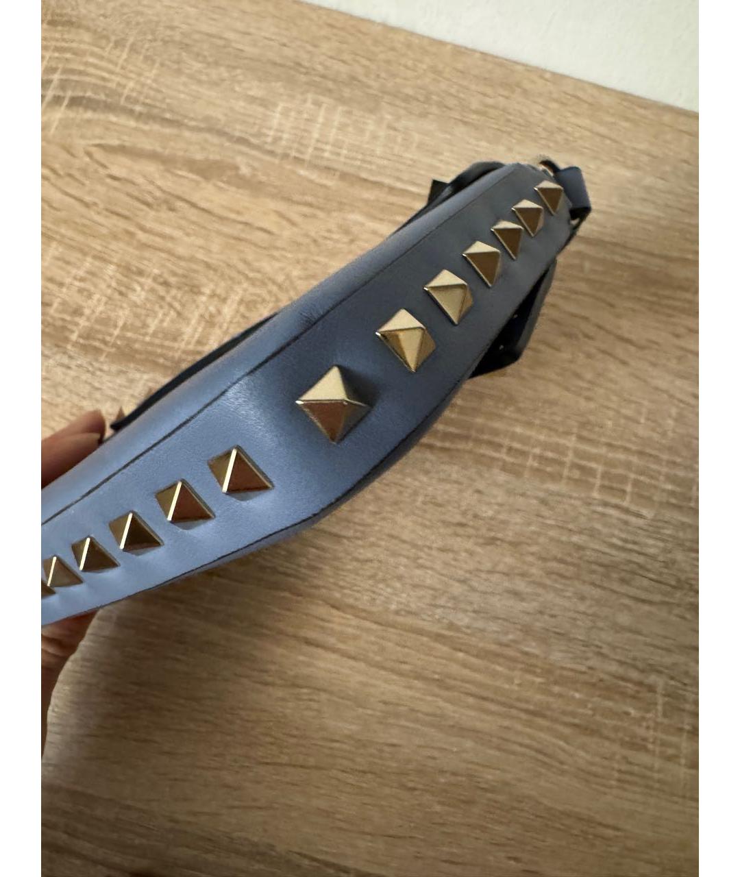 VALENTINO Голубая кожаная сумка через плечо, фото 4