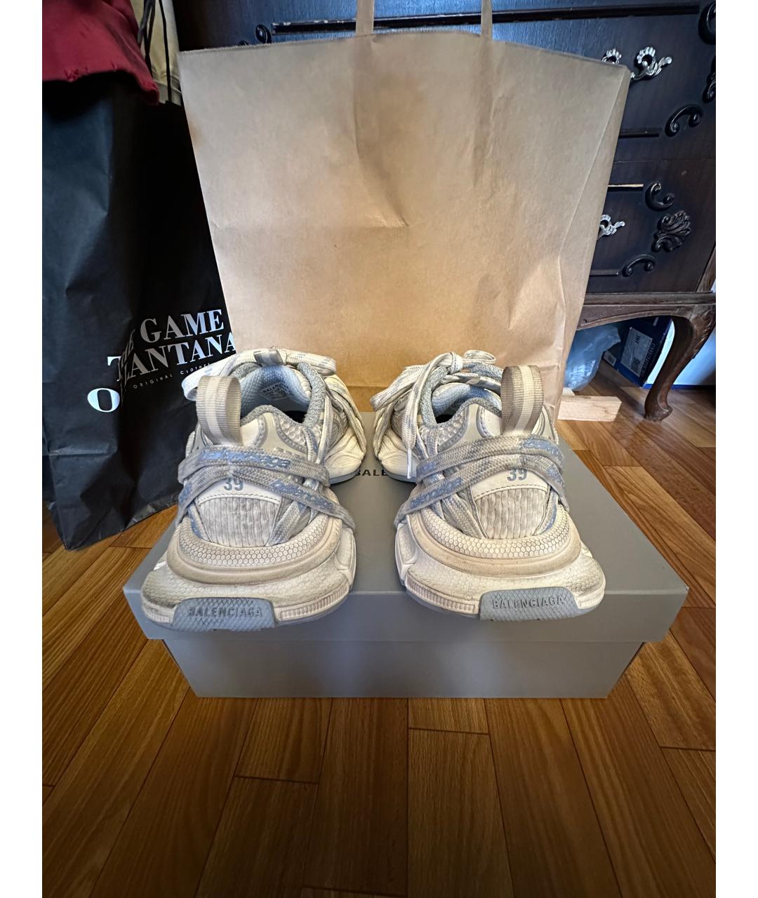 BALENCIAGA Голубые текстильные кроссовки, фото 4