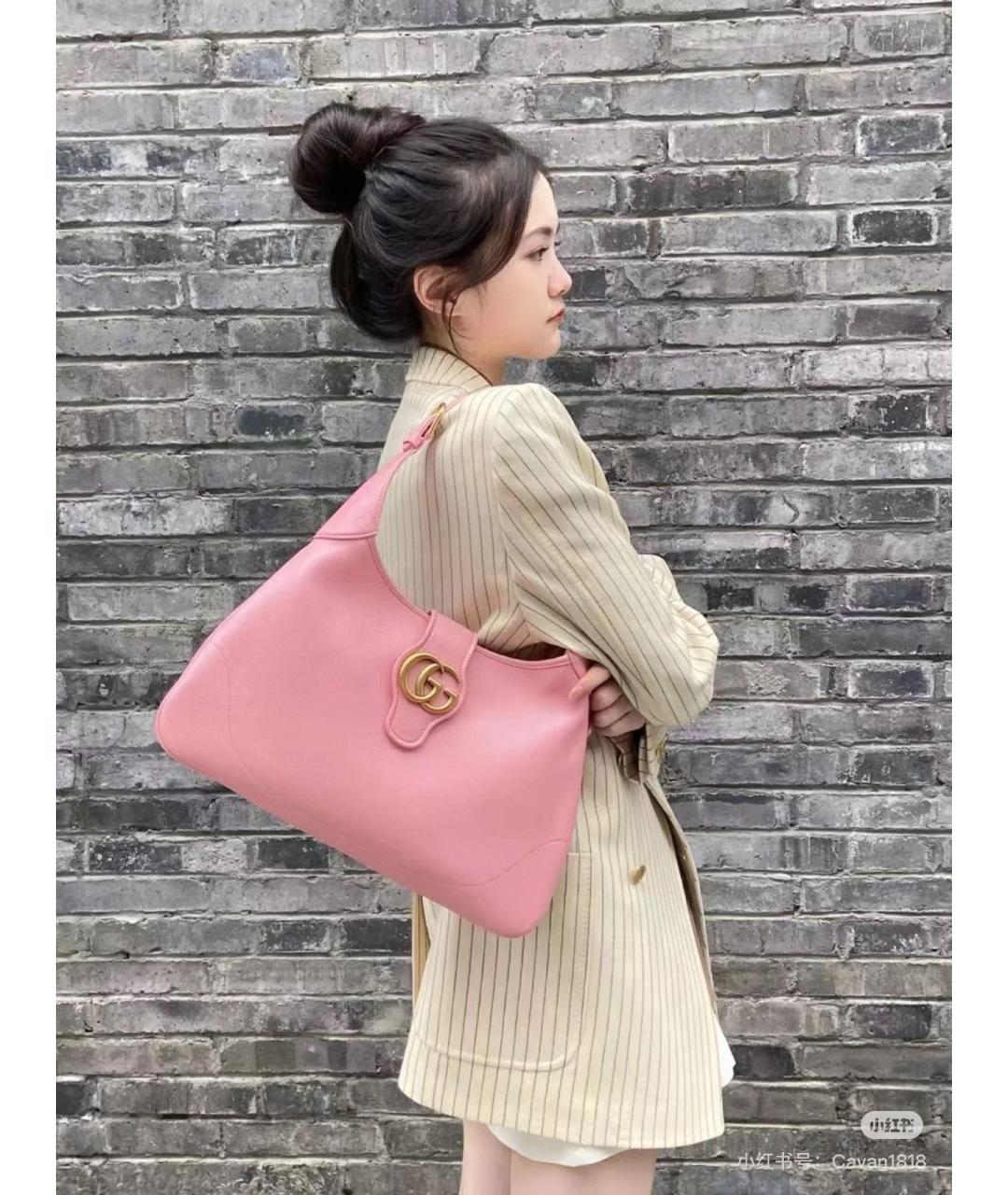 GUCCI Розовая кожаная сумка через плечо, фото 5