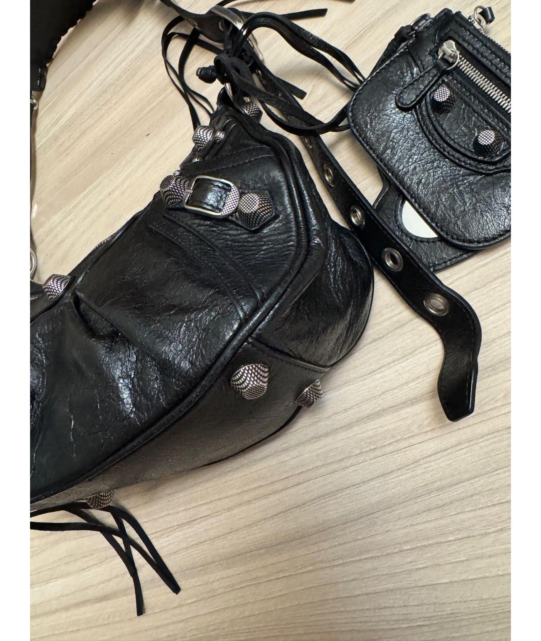 BALENCIAGA Черная кожаная сумка через плечо, фото 3