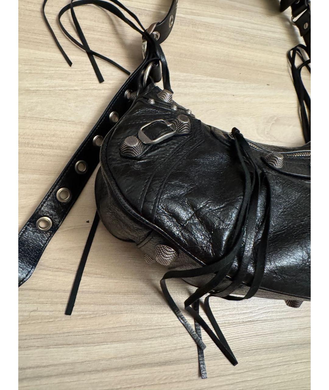 BALENCIAGA Черная кожаная сумка через плечо, фото 4