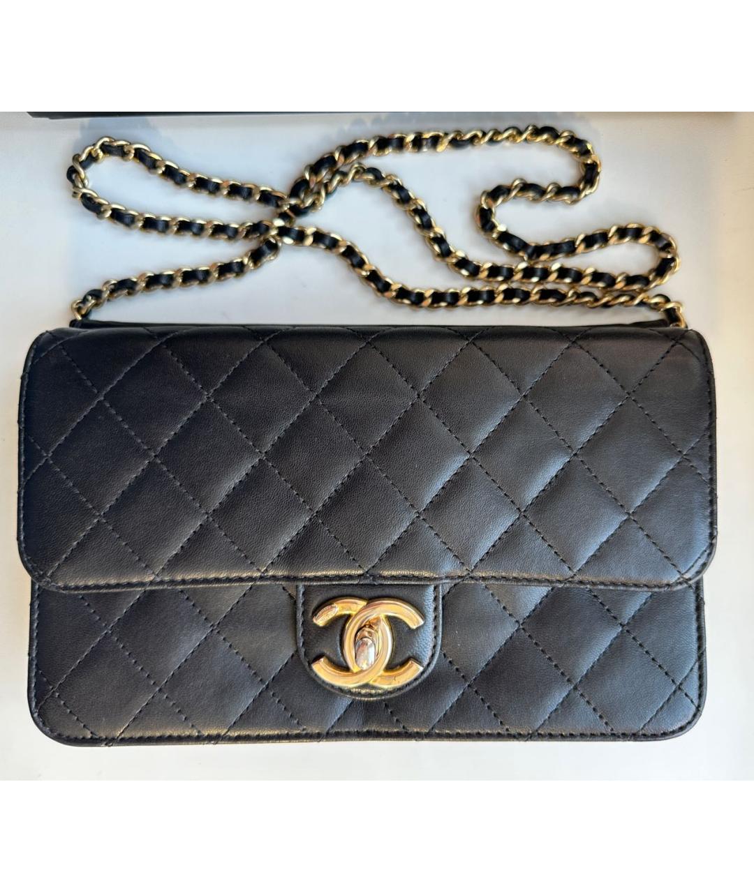 CHANEL Черная кожаная сумка через плечо, фото 9