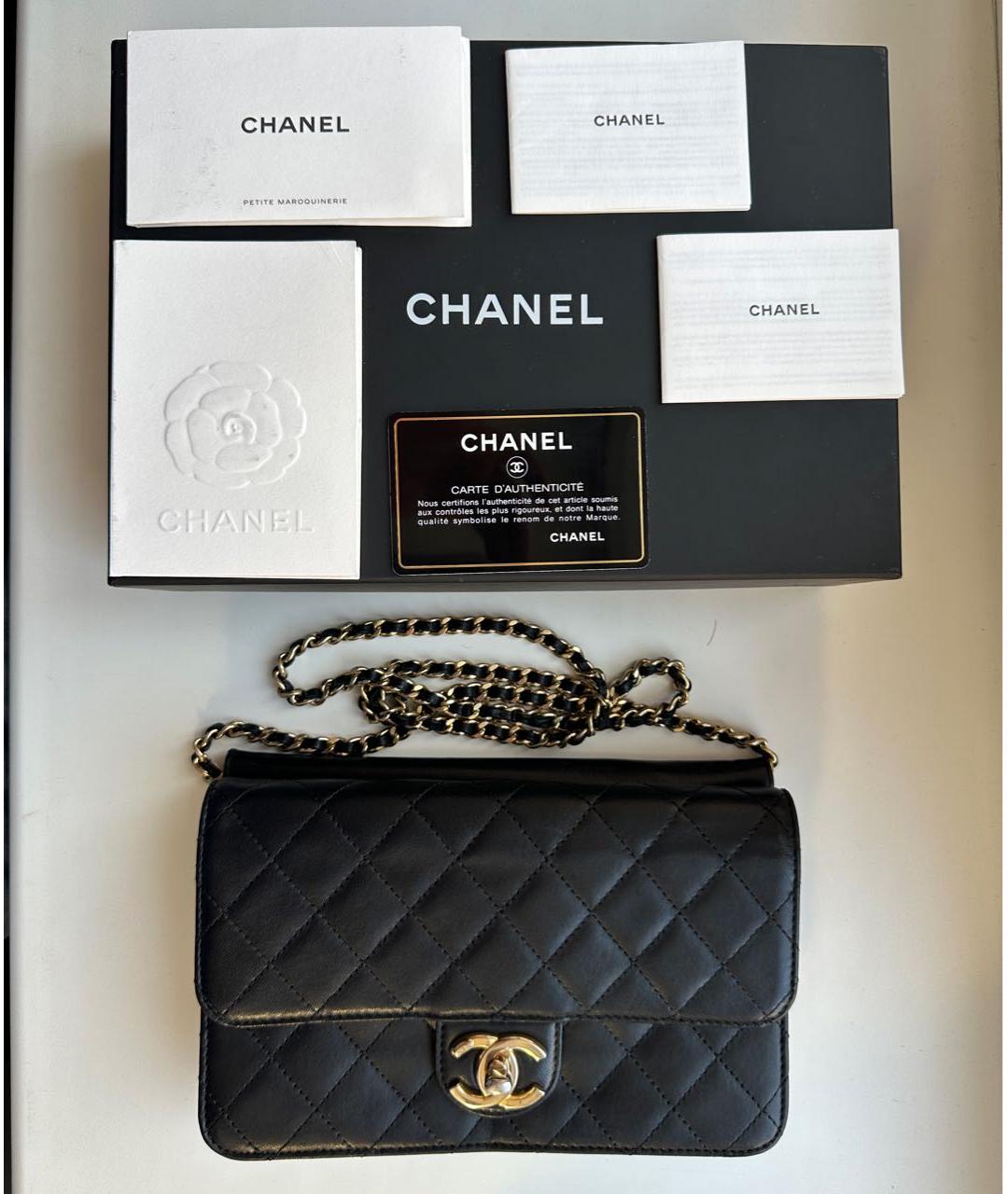 CHANEL Черная кожаная сумка через плечо, фото 2