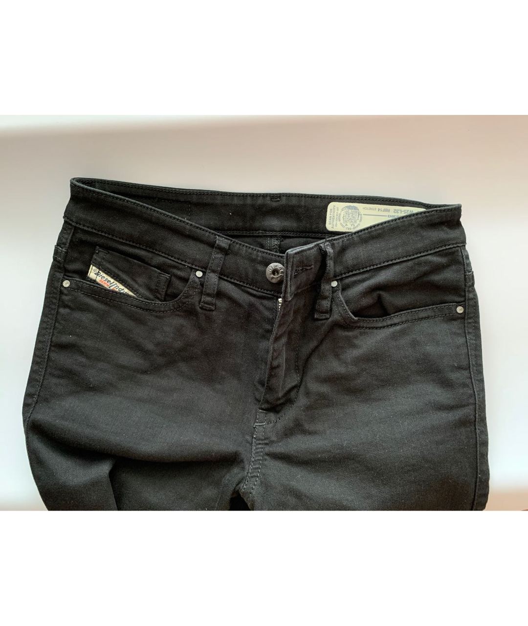 DIESEL Черные хлопковые джинсы слим, фото 3