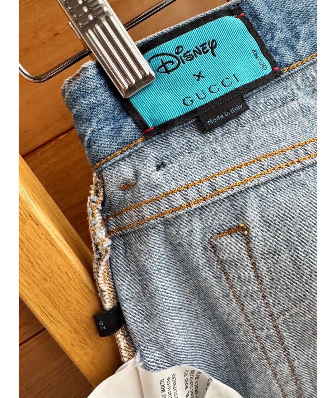 GUCCI Синие хлопковые прямые джинсы, фото 6