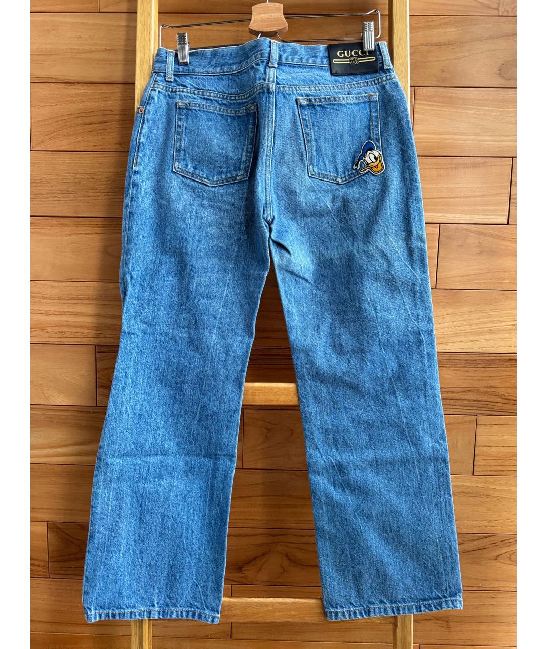 GUCCI Синие хлопковые прямые джинсы, фото 2