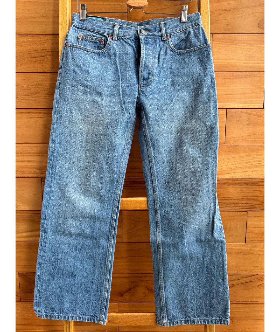 GUCCI Синие хлопковые прямые джинсы, фото 7