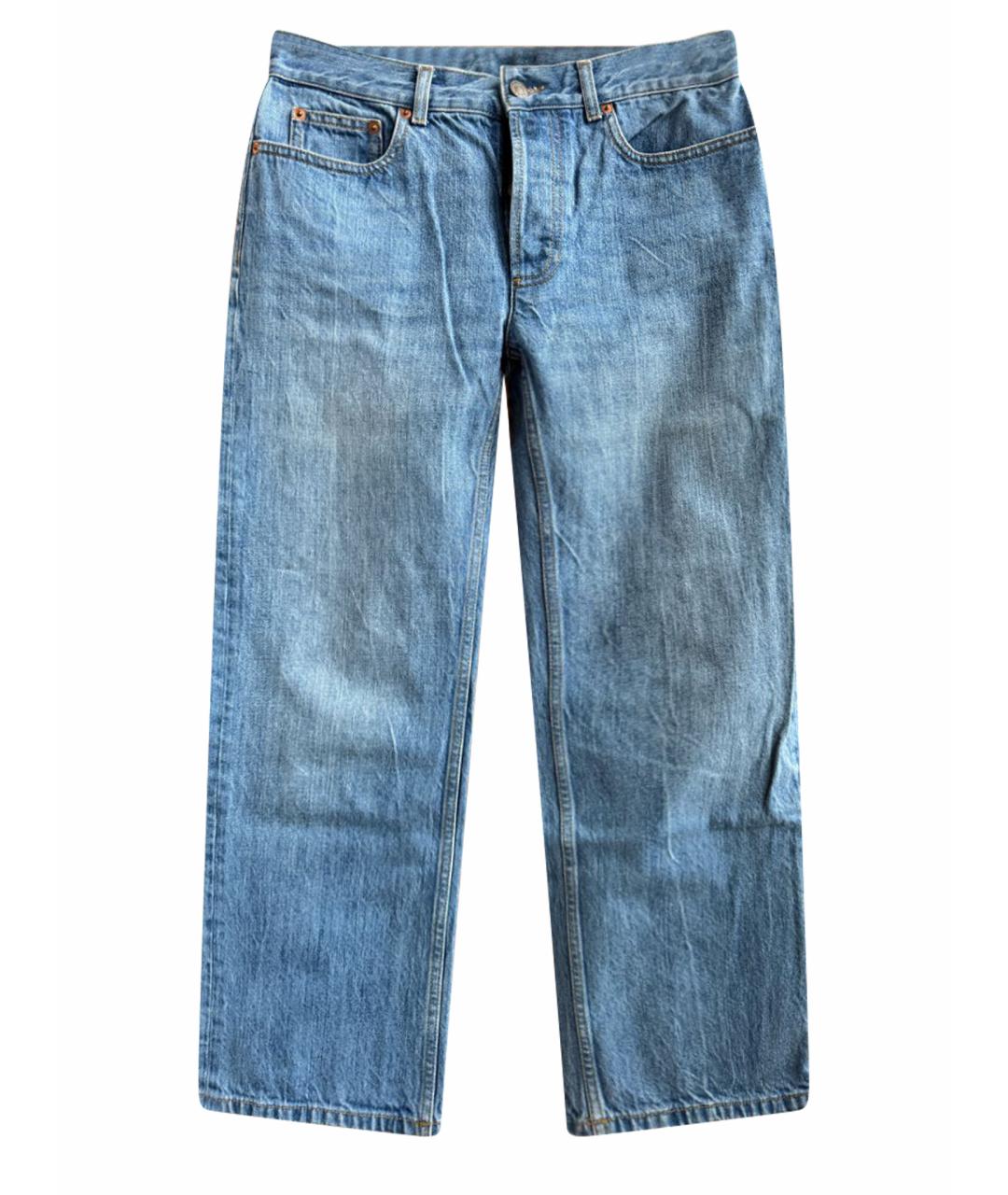 GUCCI Синие хлопковые прямые джинсы, фото 1