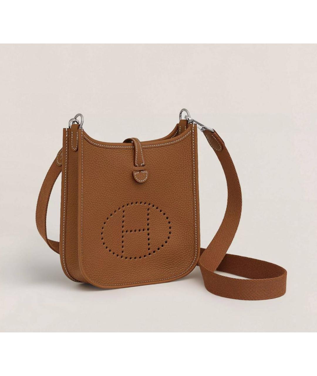 HERMES Коричневая кожаная сумка через плечо, фото 5