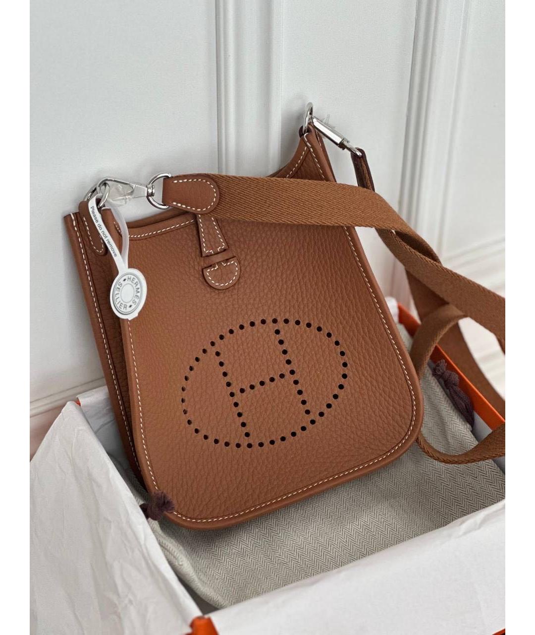 HERMES Коричневая кожаная сумка через плечо, фото 2