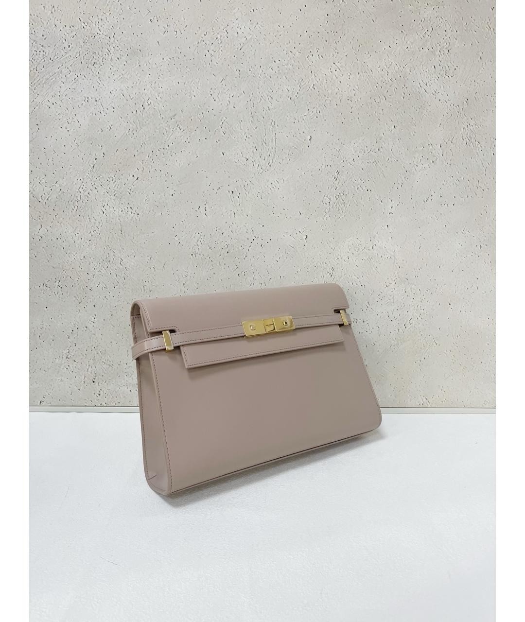 SAINT LAURENT Розовая кожаная сумка через плечо, фото 4