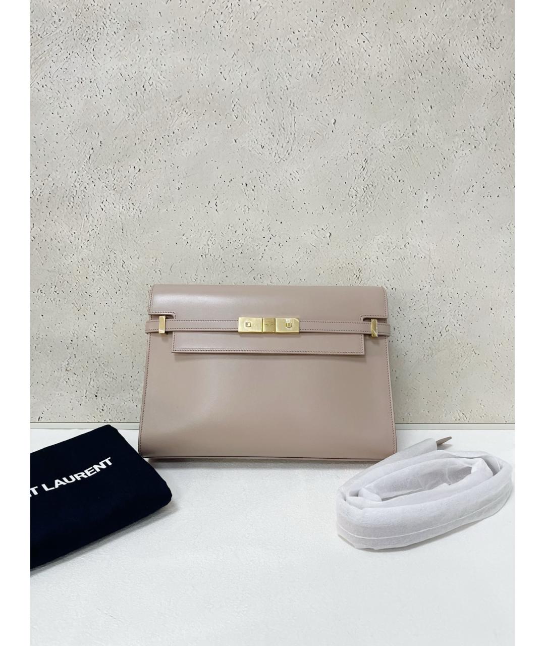 SAINT LAURENT Розовая кожаная сумка через плечо, фото 7