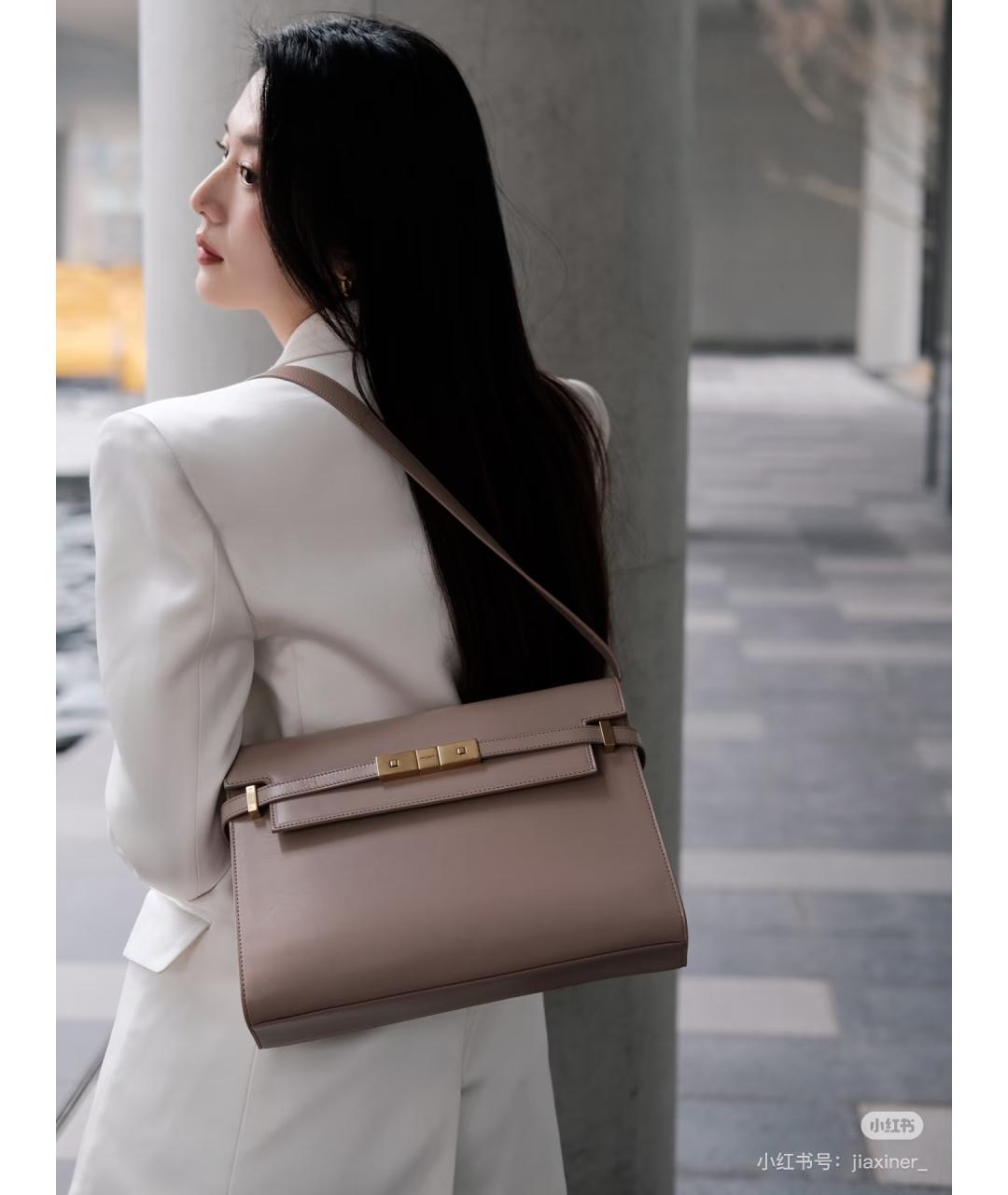 SAINT LAURENT Розовая кожаная сумка через плечо, фото 6