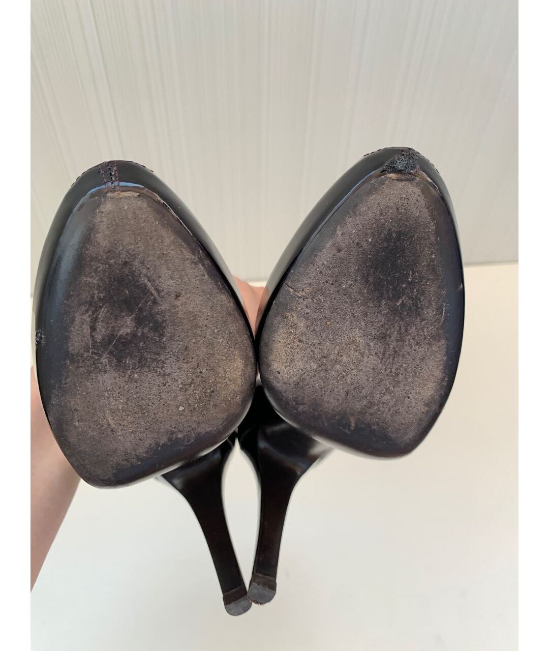 LOUIS VUITTON PRE-OWNED Бордовые туфли из лакированной кожи, фото 5