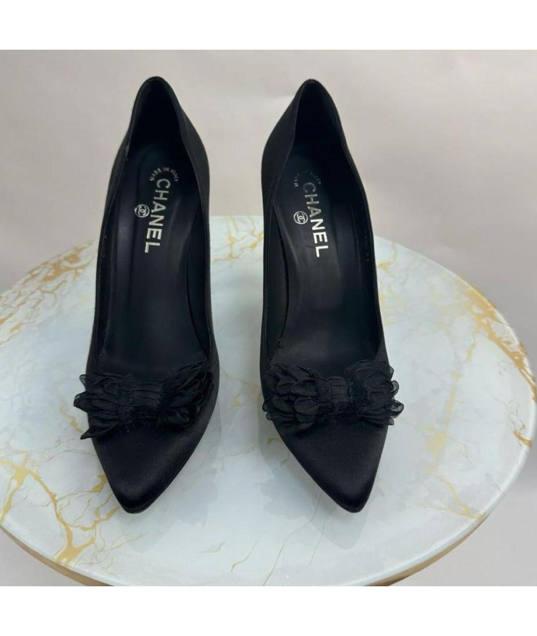 CHANEL Черные текстильные туфли, фото 3