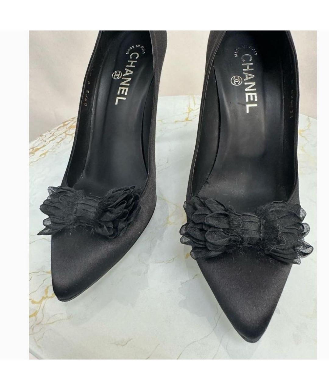 CHANEL Черные текстильные туфли, фото 8