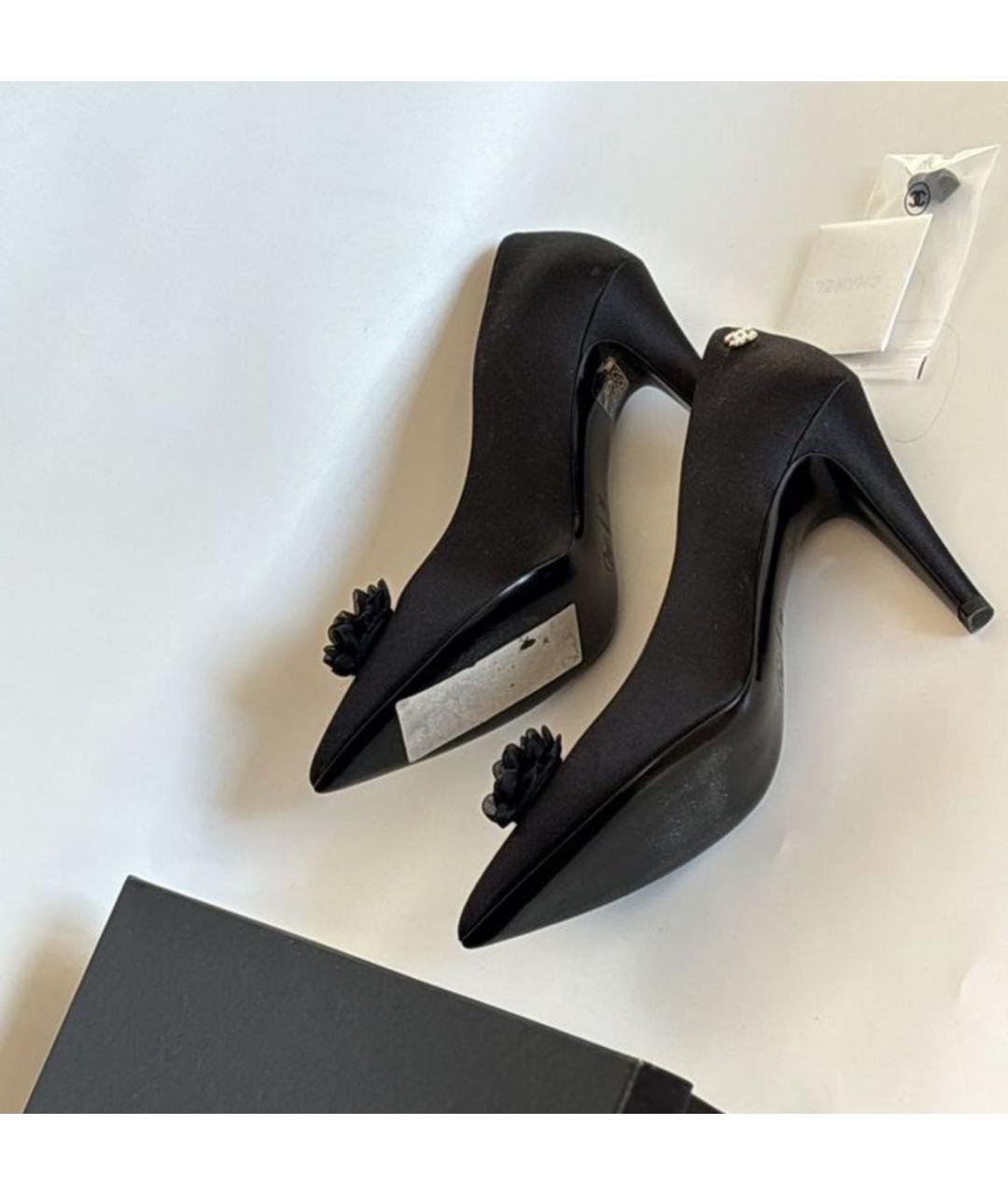 CHANEL Черные текстильные туфли, фото 2