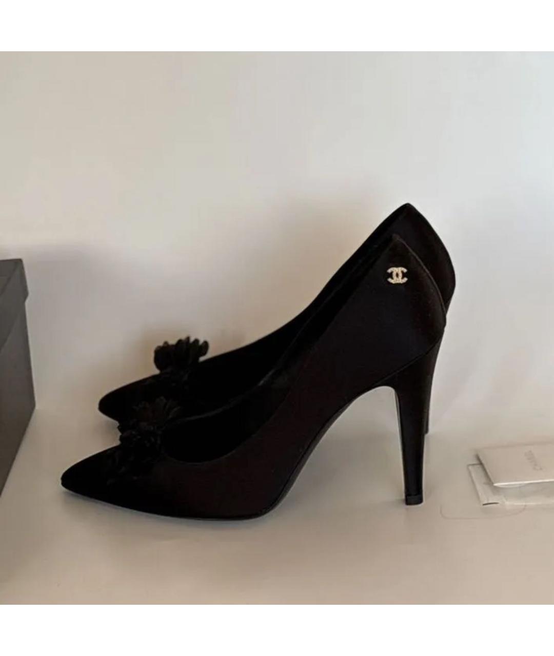 CHANEL Черные текстильные туфли, фото 7