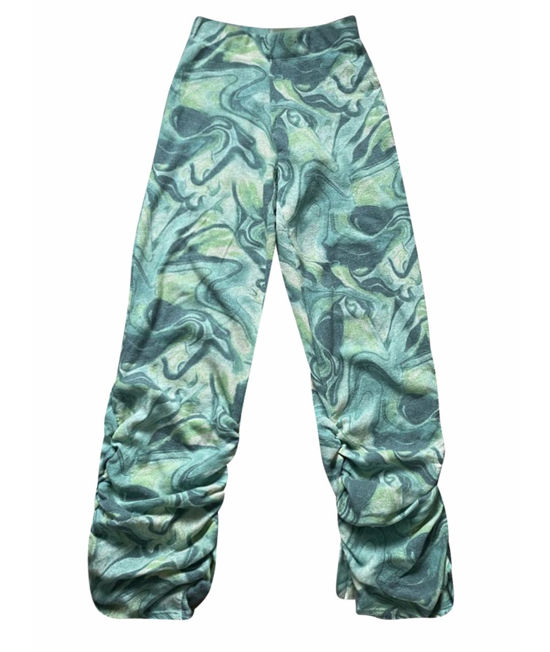 JADED LONDON Зеленые полиэстеровые прямые брюки, фото 1