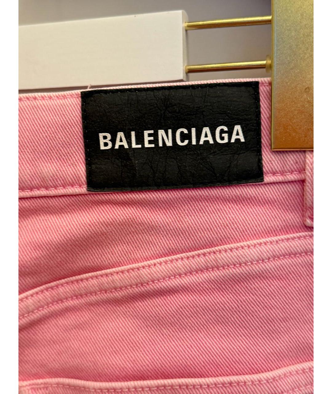 BALENCIAGA Розовые хлопковые джинсы слим, фото 6