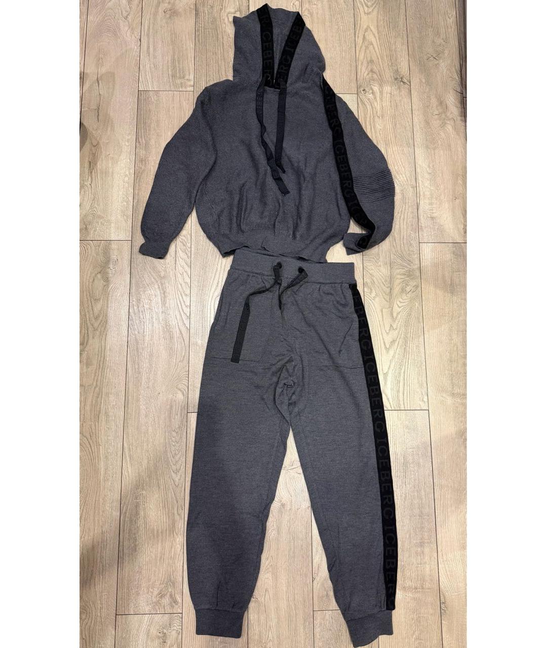 ICEBERG Антрацитовый шерстяной спортивный костюм, фото 9