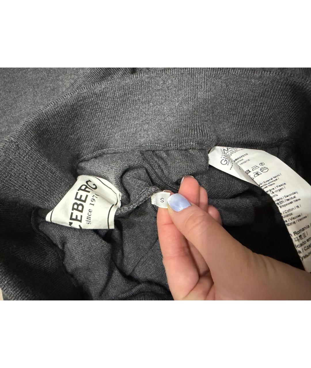 ICEBERG Антрацитовый шерстяной спортивный костюм, фото 7