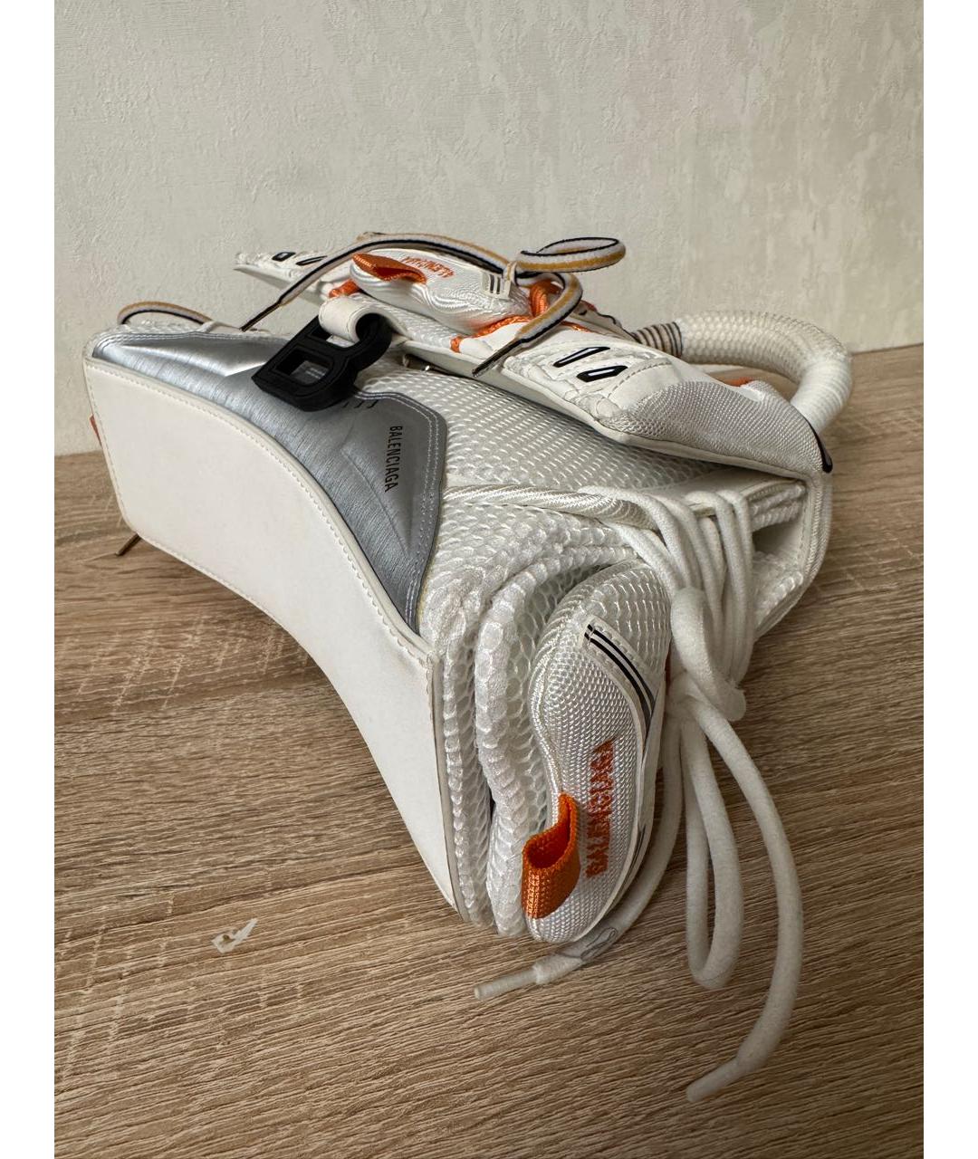 BALENCIAGA Белая кожаная сумка с короткими ручками, фото 3