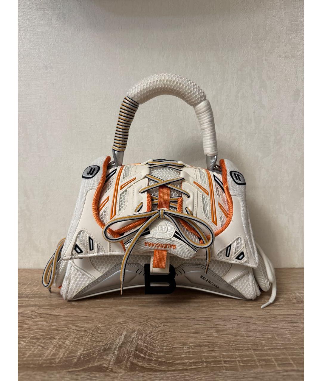 BALENCIAGA Белая кожаная сумка с короткими ручками, фото 9