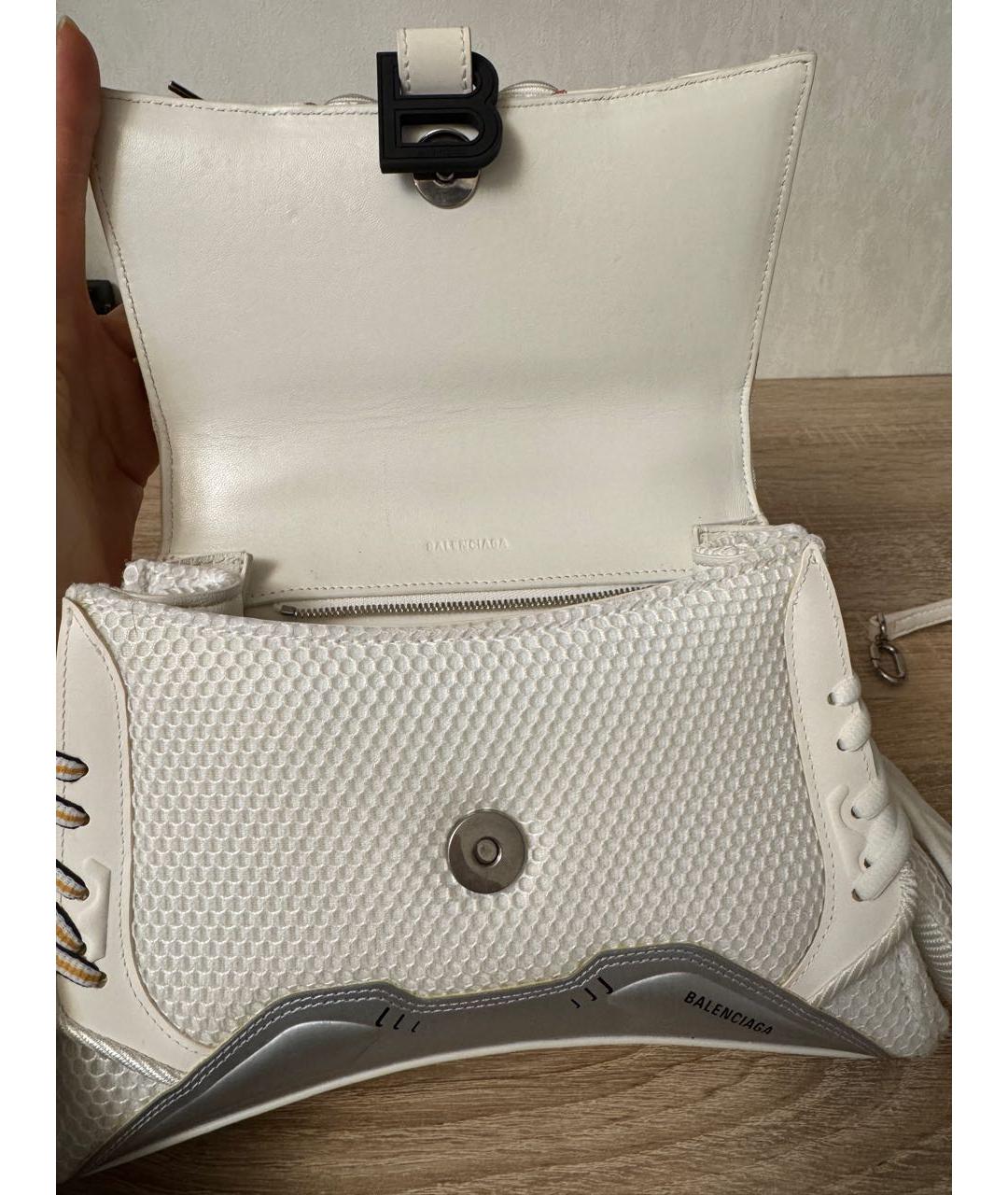 BALENCIAGA Белая кожаная сумка с короткими ручками, фото 8
