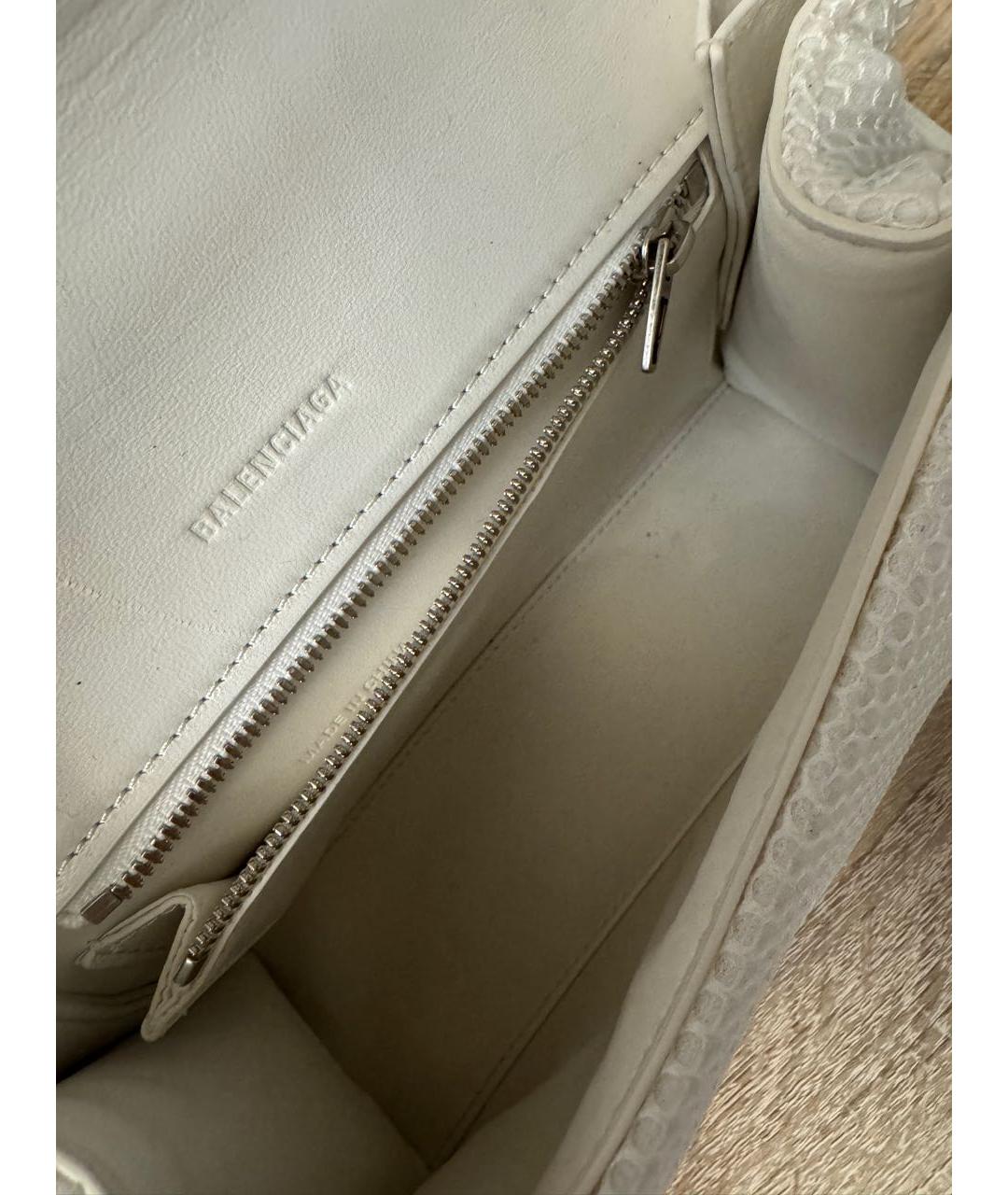 BALENCIAGA Белая кожаная сумка с короткими ручками, фото 7