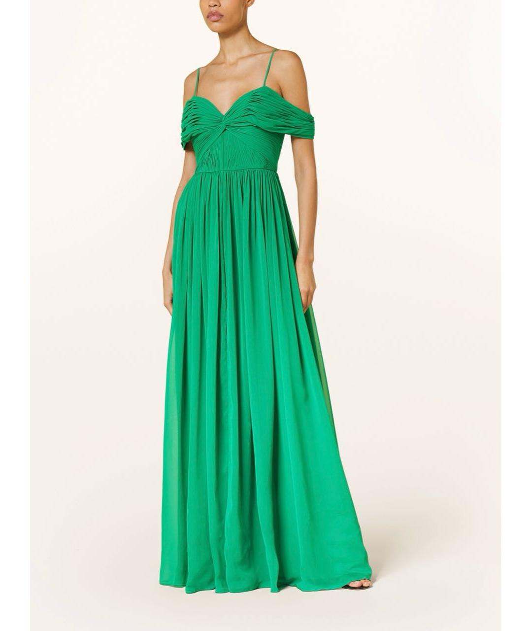 VERA WANG Зеленые шифоновое вечернее платье, фото 4