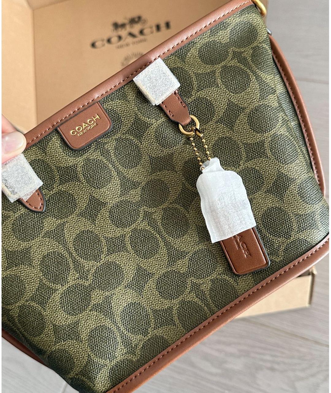 COACH Зеленая сумка тоут, фото 7