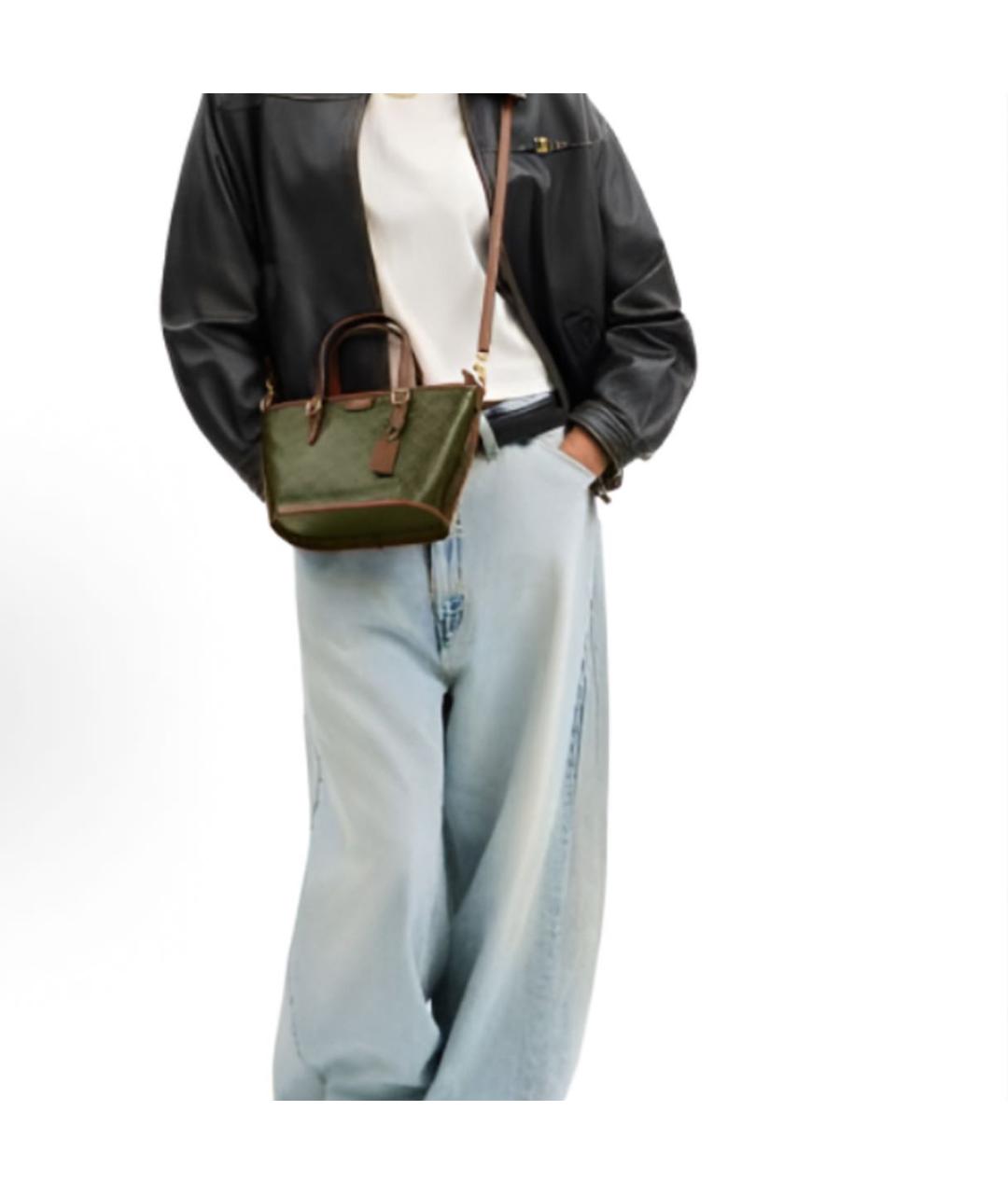 COACH Зеленая сумка тоут, фото 5