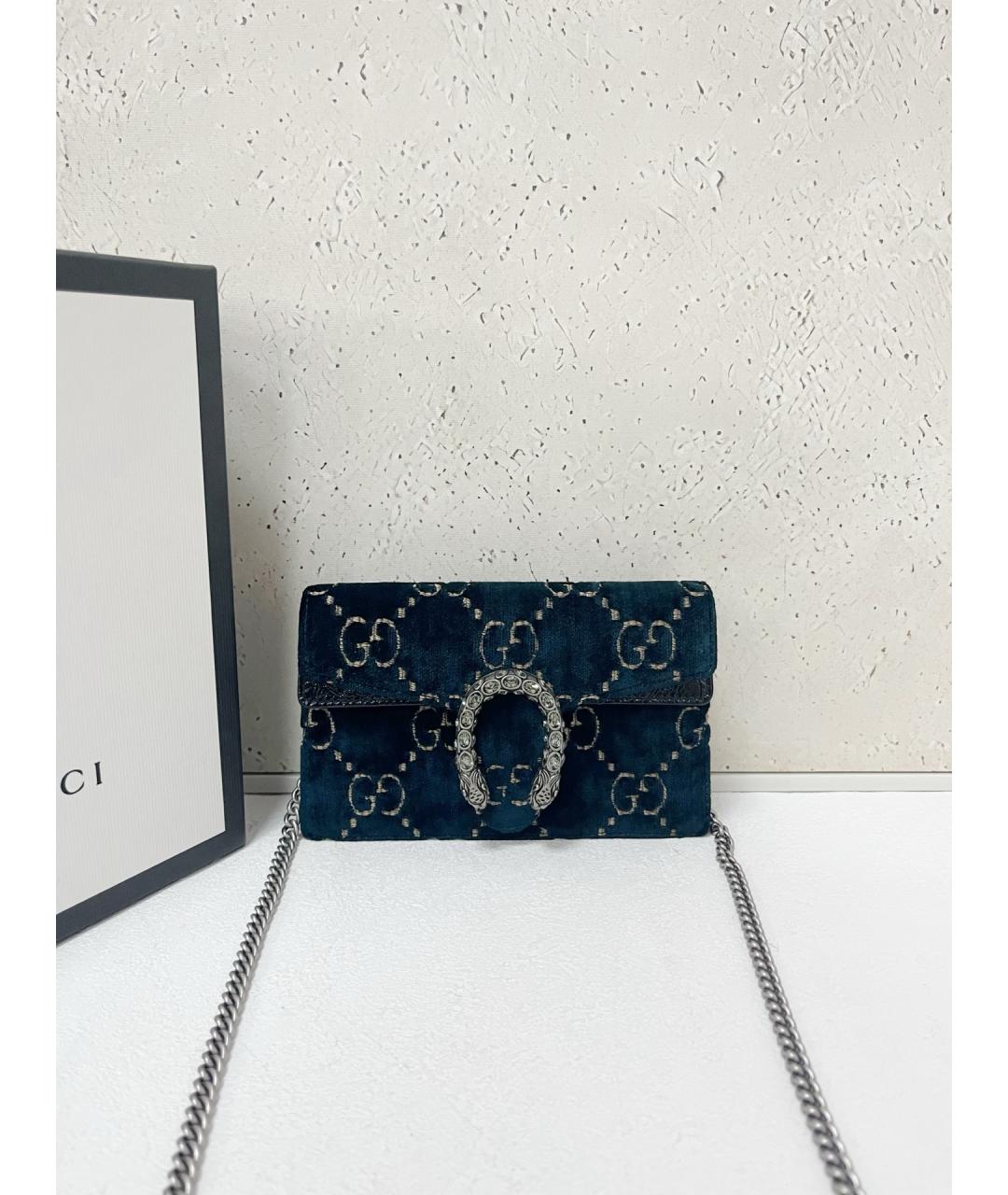 GUCCI Зеленая бархатная сумка через плечо, фото 7