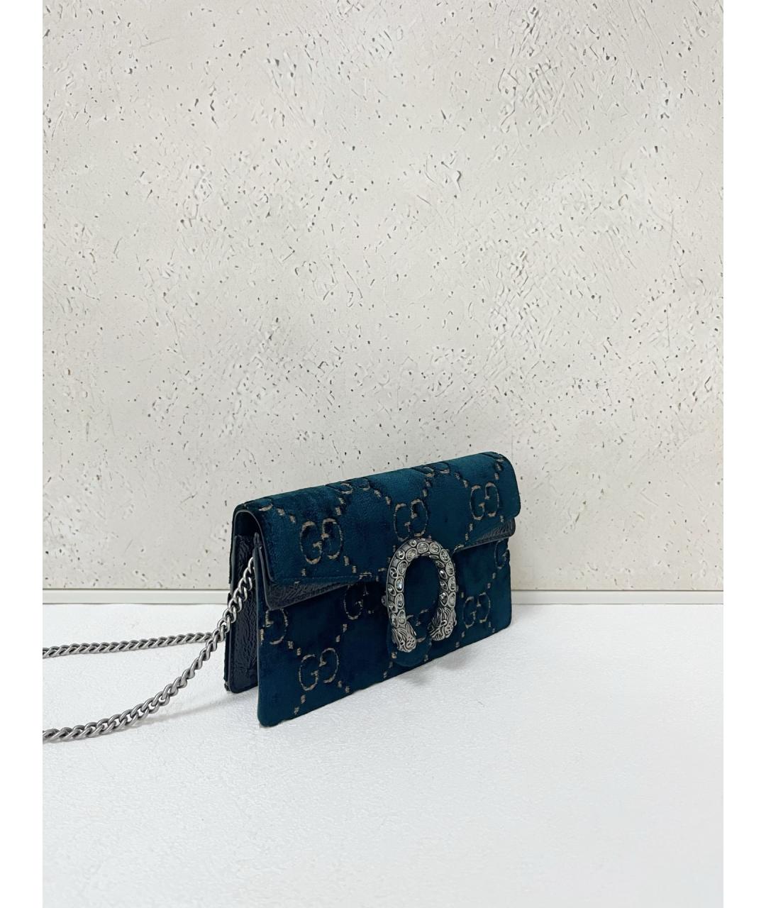 GUCCI Зеленая бархатная сумка через плечо, фото 4