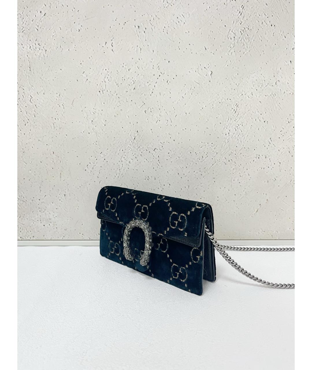 GUCCI Зеленая бархатная сумка через плечо, фото 3