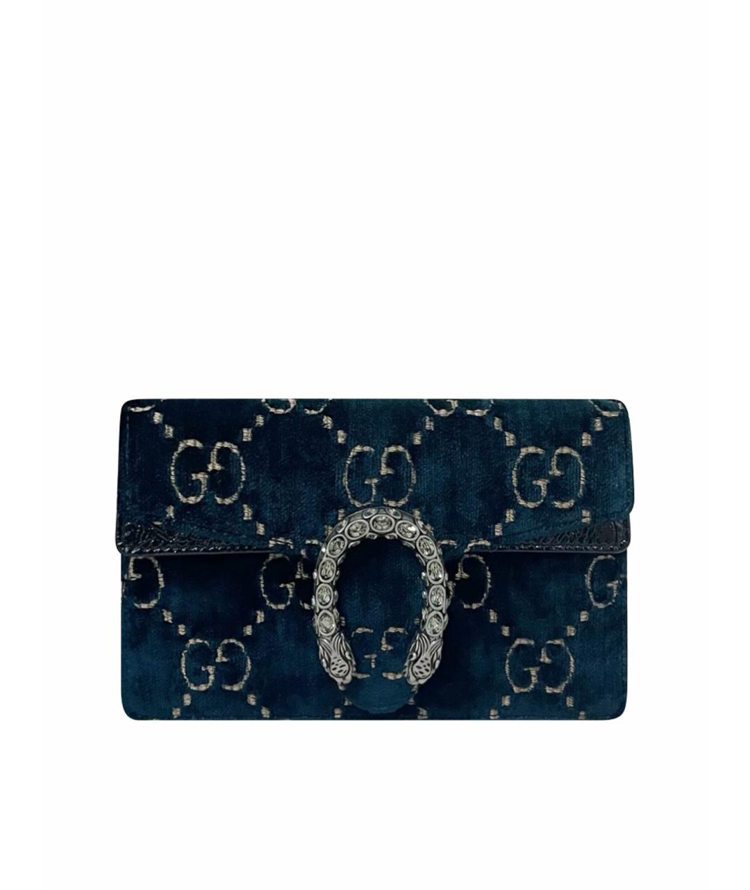 GUCCI Зеленая бархатная сумка через плечо, фото 1